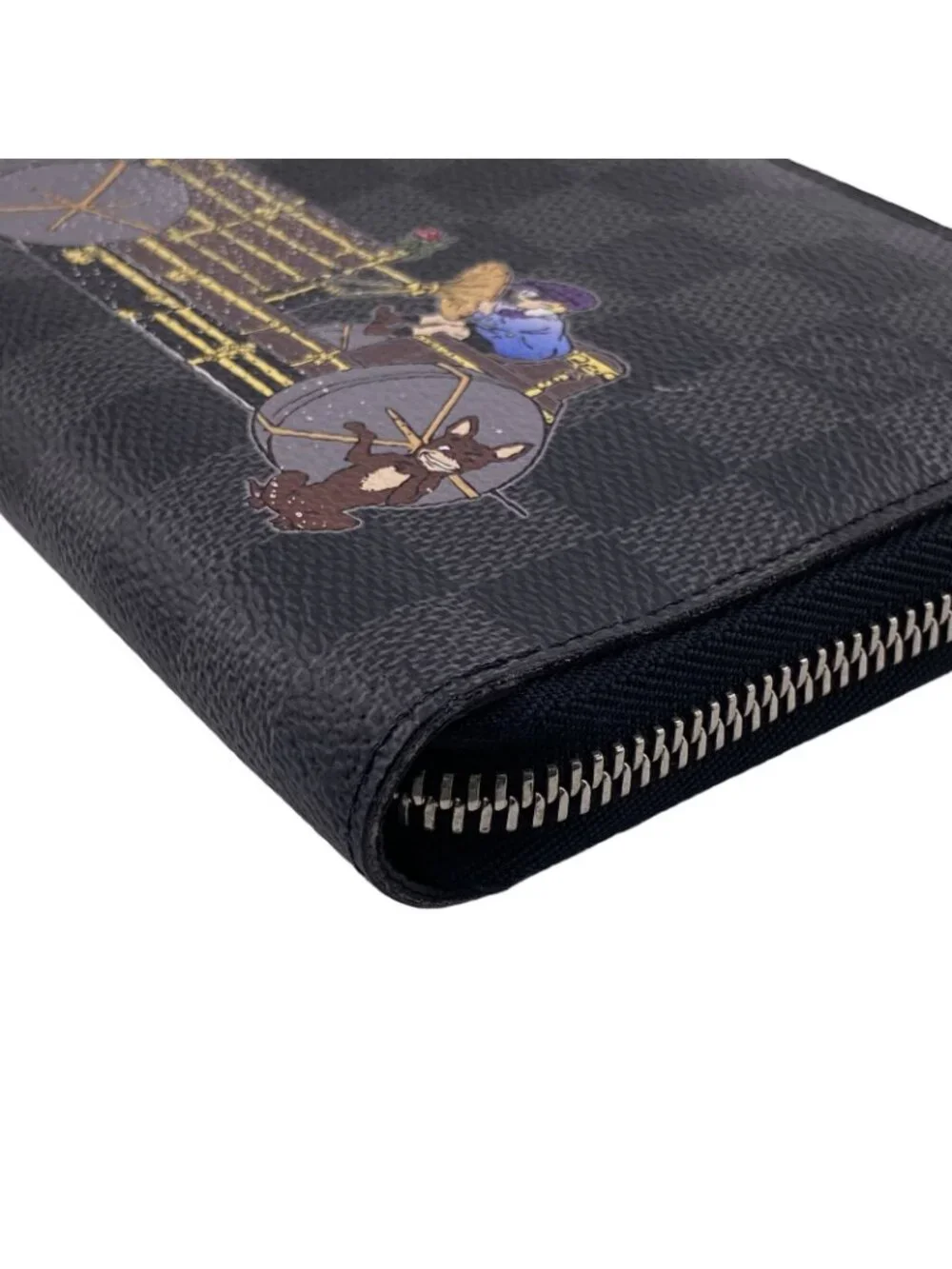 Louis Vuitton Zippy Organizer Damier Graphite Illustre Wallet Zip Around Black